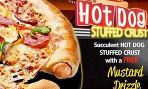 Pizza Hut Hot Dog stuffed crust pizza